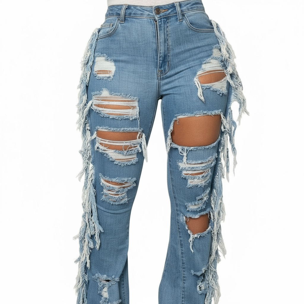 STREET CHIC RIPPED JEANS