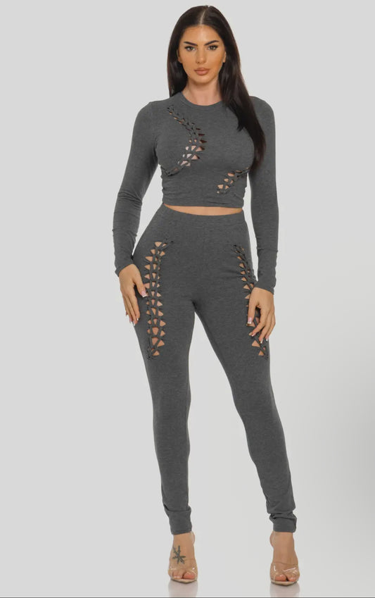 Cut-Out Illusion Leggings Set