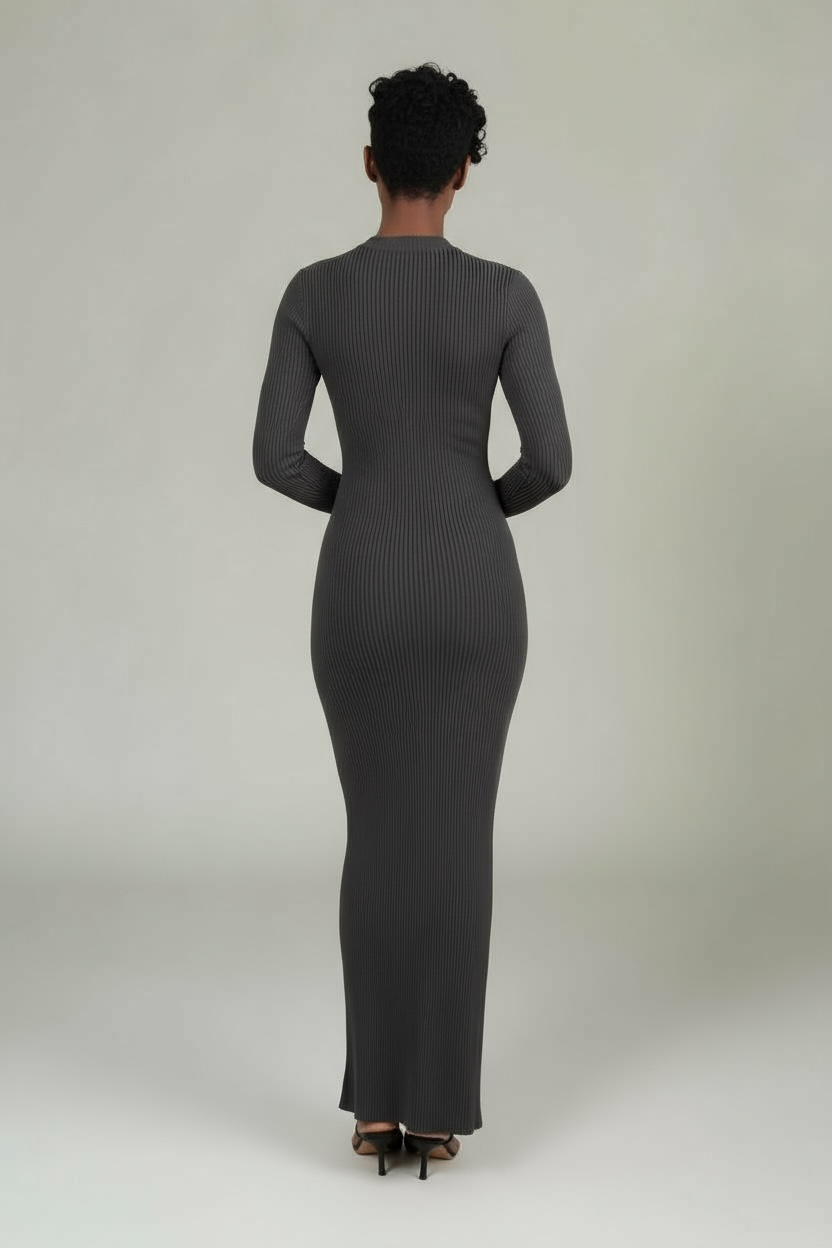 LUXE FIGURE RIBBED DRESS
