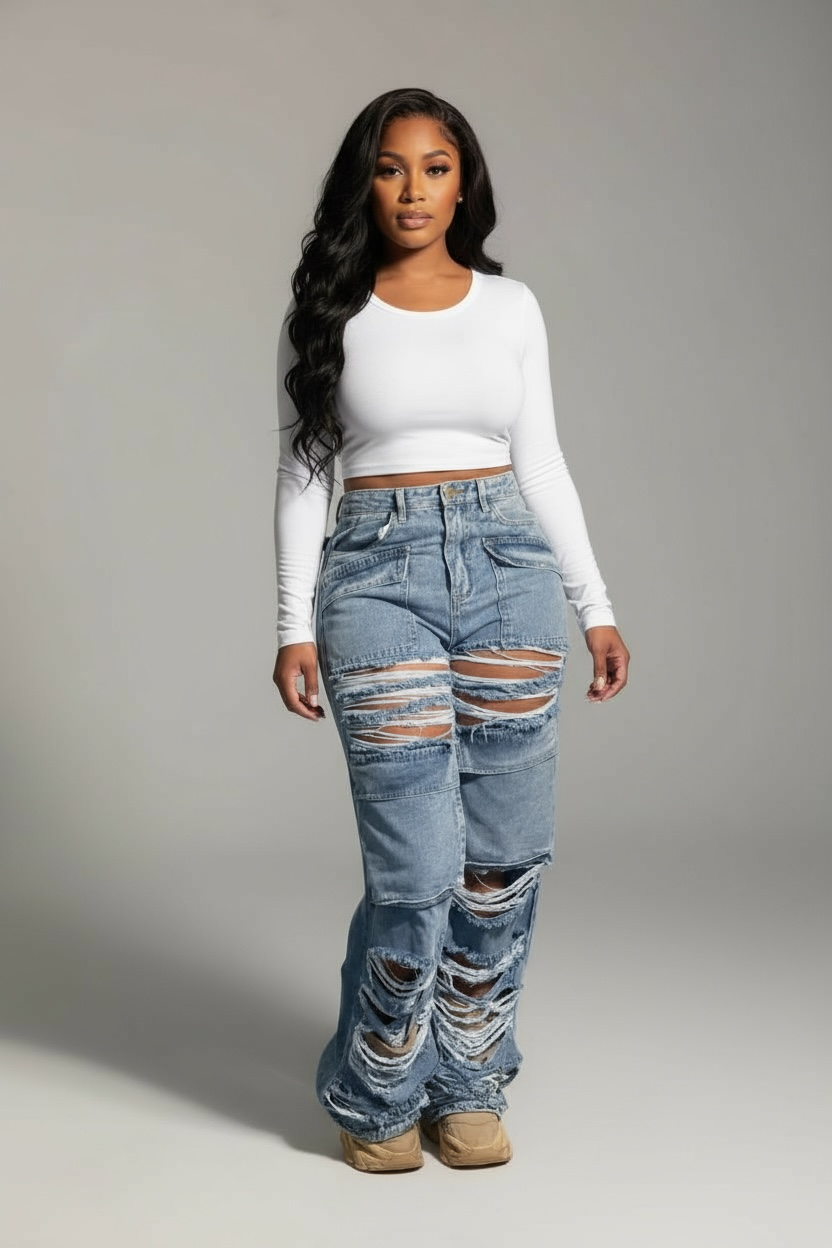 CITY EDGE DISTRESSED JEANS