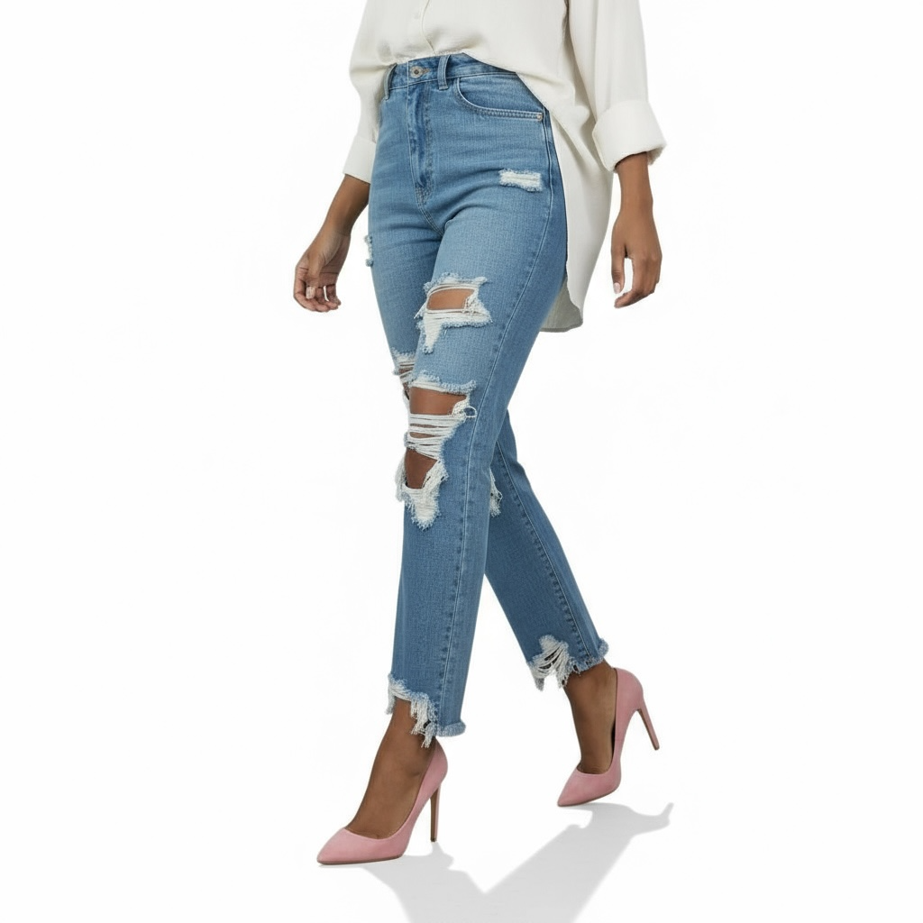 RAW EDGE DISTRESSED JEANS