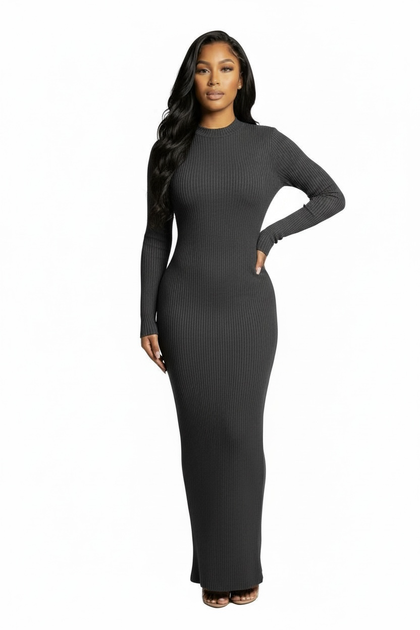 LUXE FIGURE RIBBED DRESS