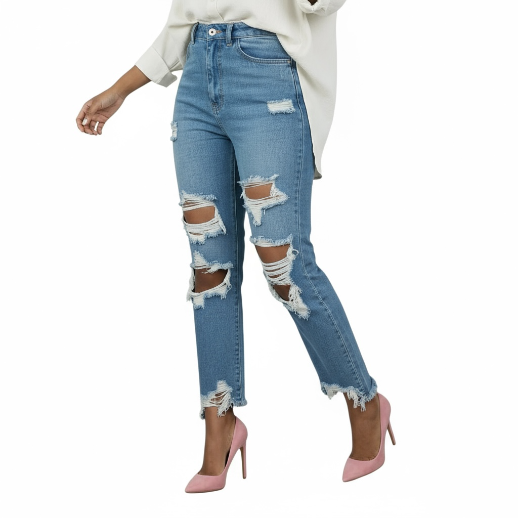 RAW EDGE DISTRESSED JEANS