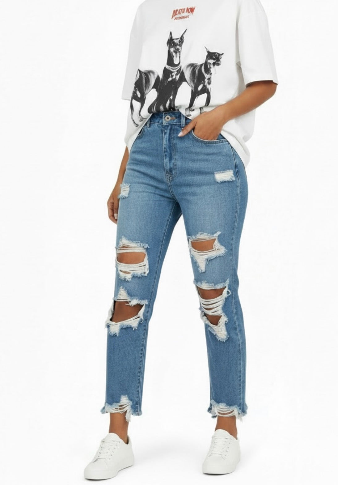 RAW EDGE DISTRESSED JEANS