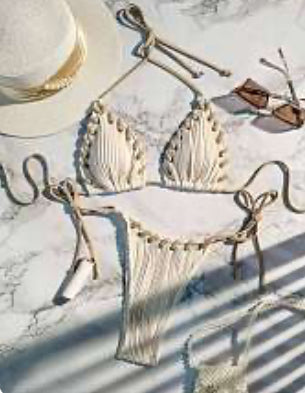 Hollow Out Lace Up Bathing Suit