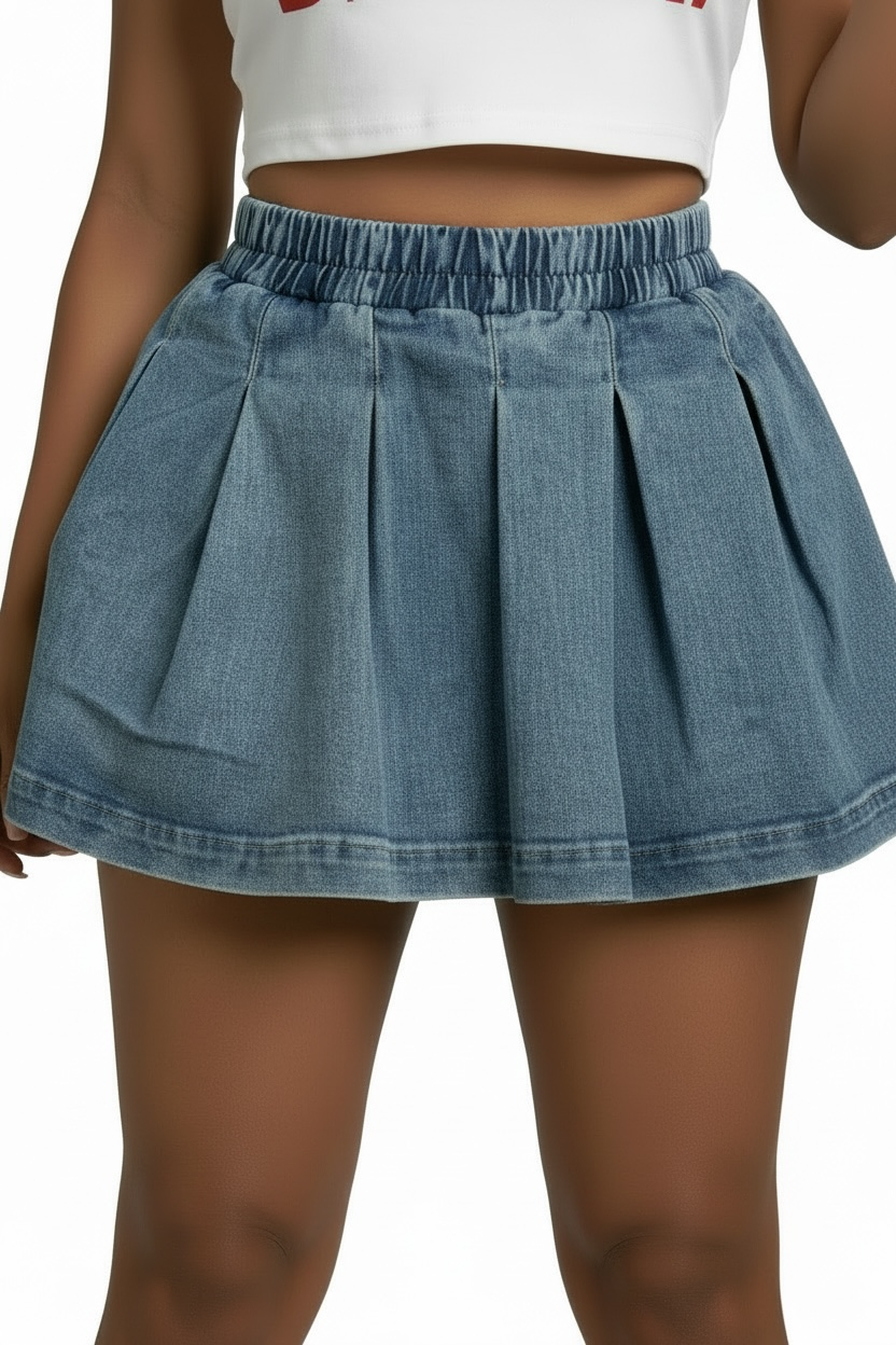 SULTRY DENIM MINI SKIRT