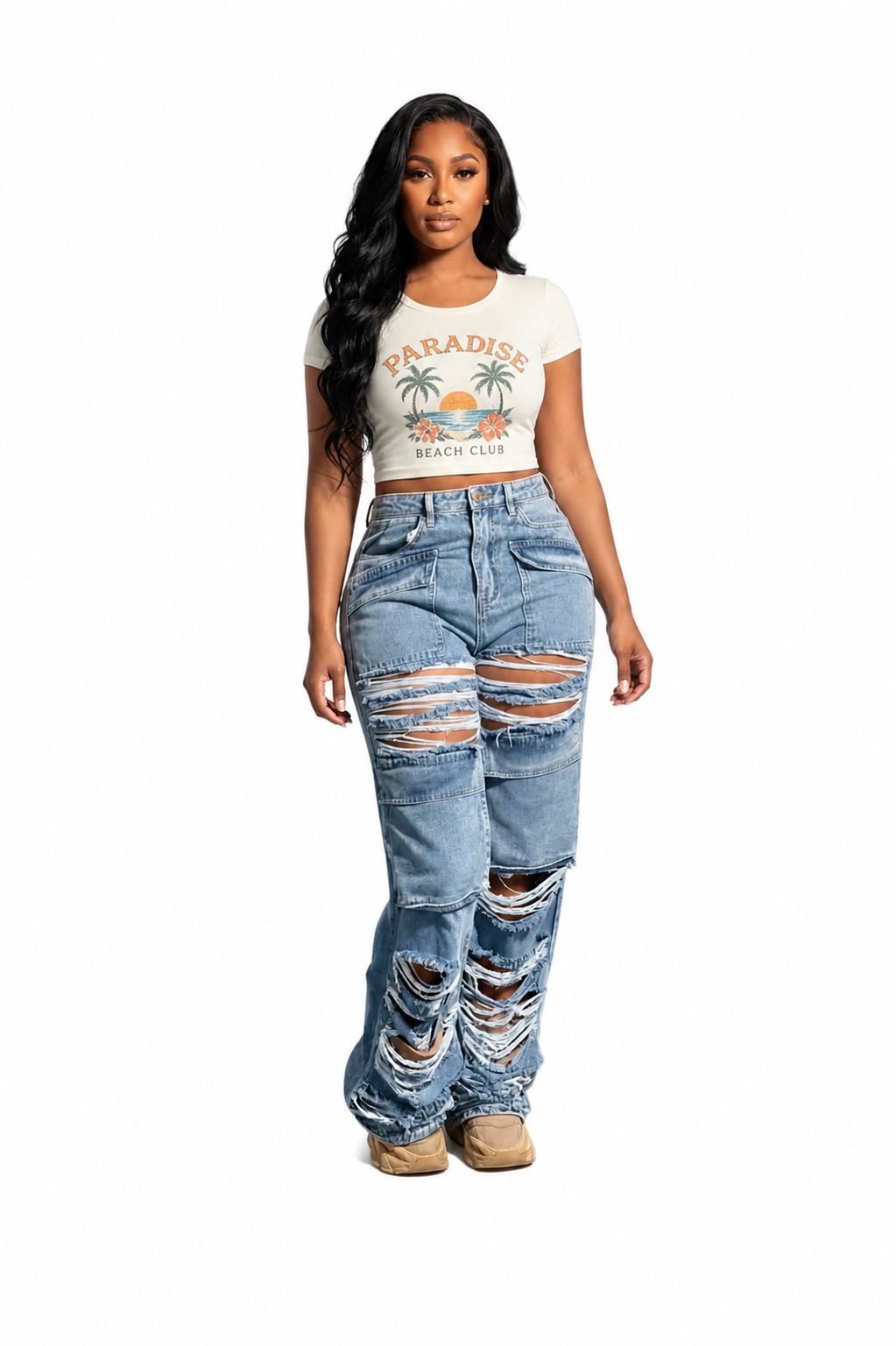 CITY EDGE DISTRESSED JEANS