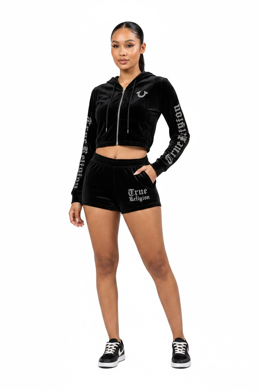 TRUE VELVET RELIGION SHORT SET