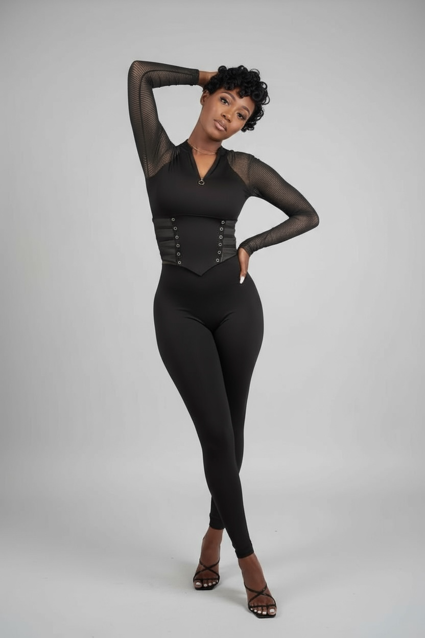 SCULPTED CORSET JUMPSUIT