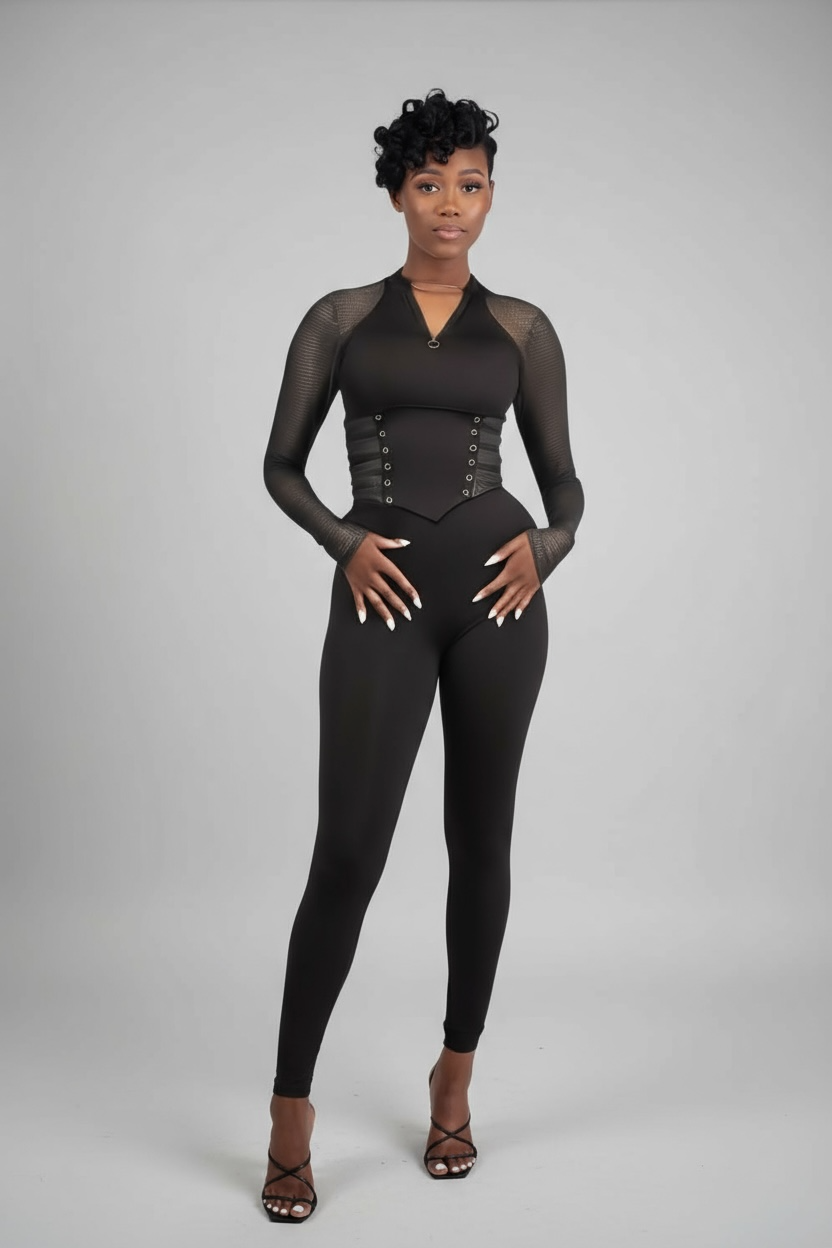 SCULPTED CORSET JUMPSUIT