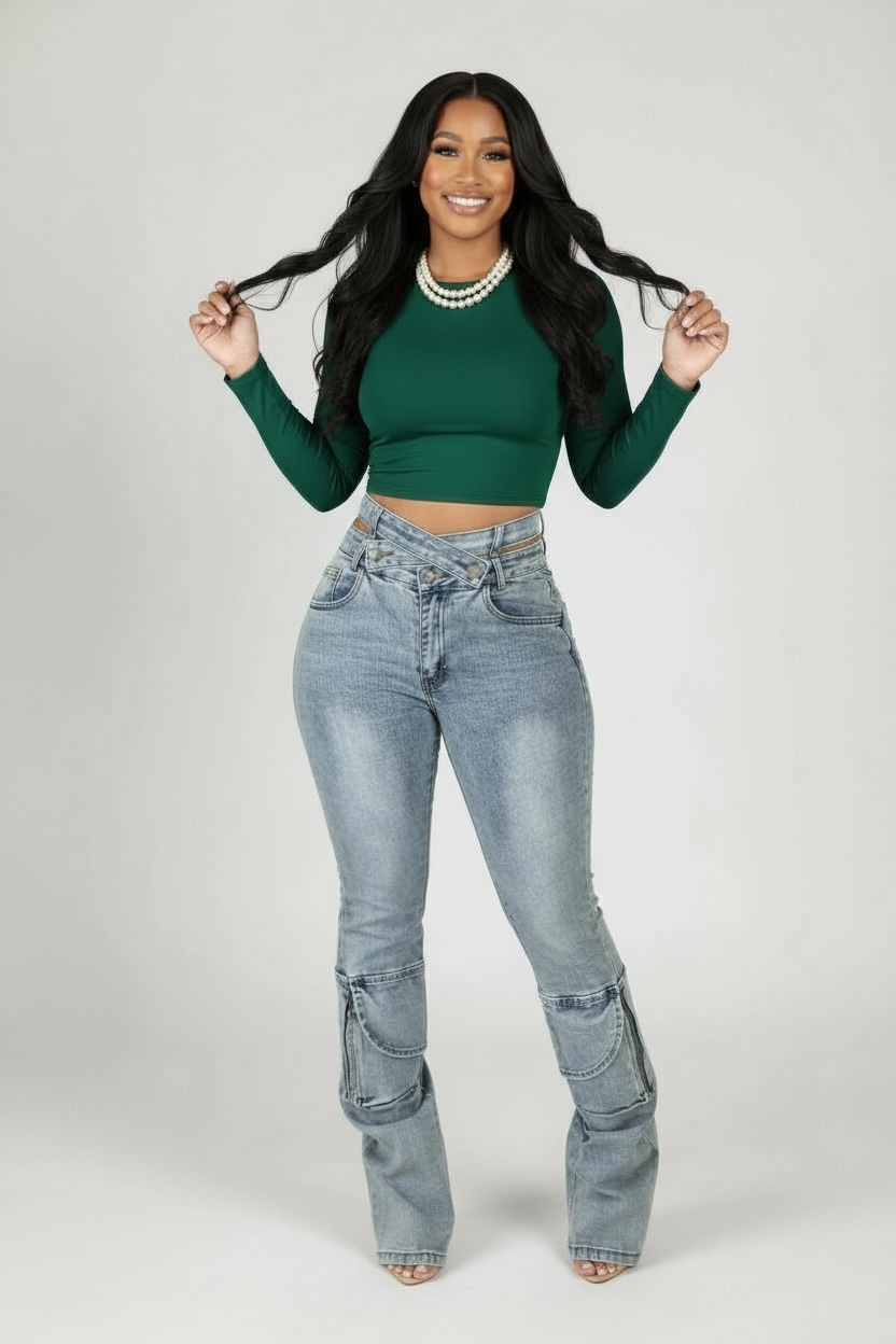 CROSSOVER CURVE JEANS