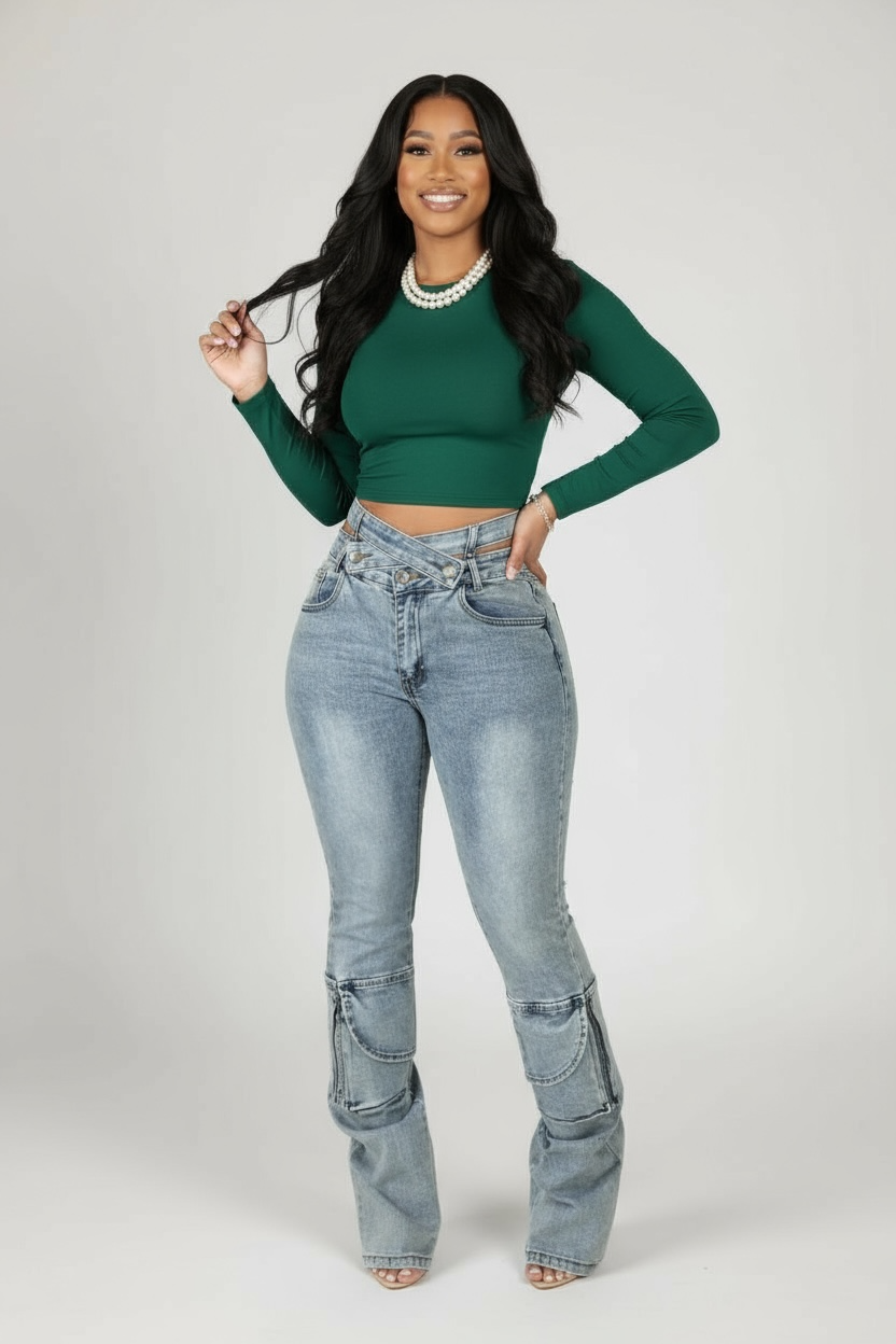 CROSSOVER CURVE JEANS