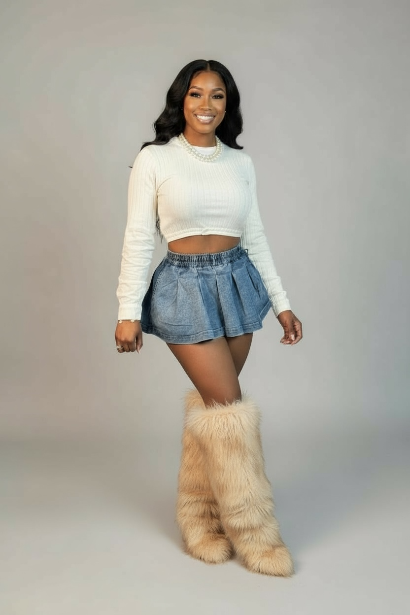 SULTRY DENIM MINI SKIRT